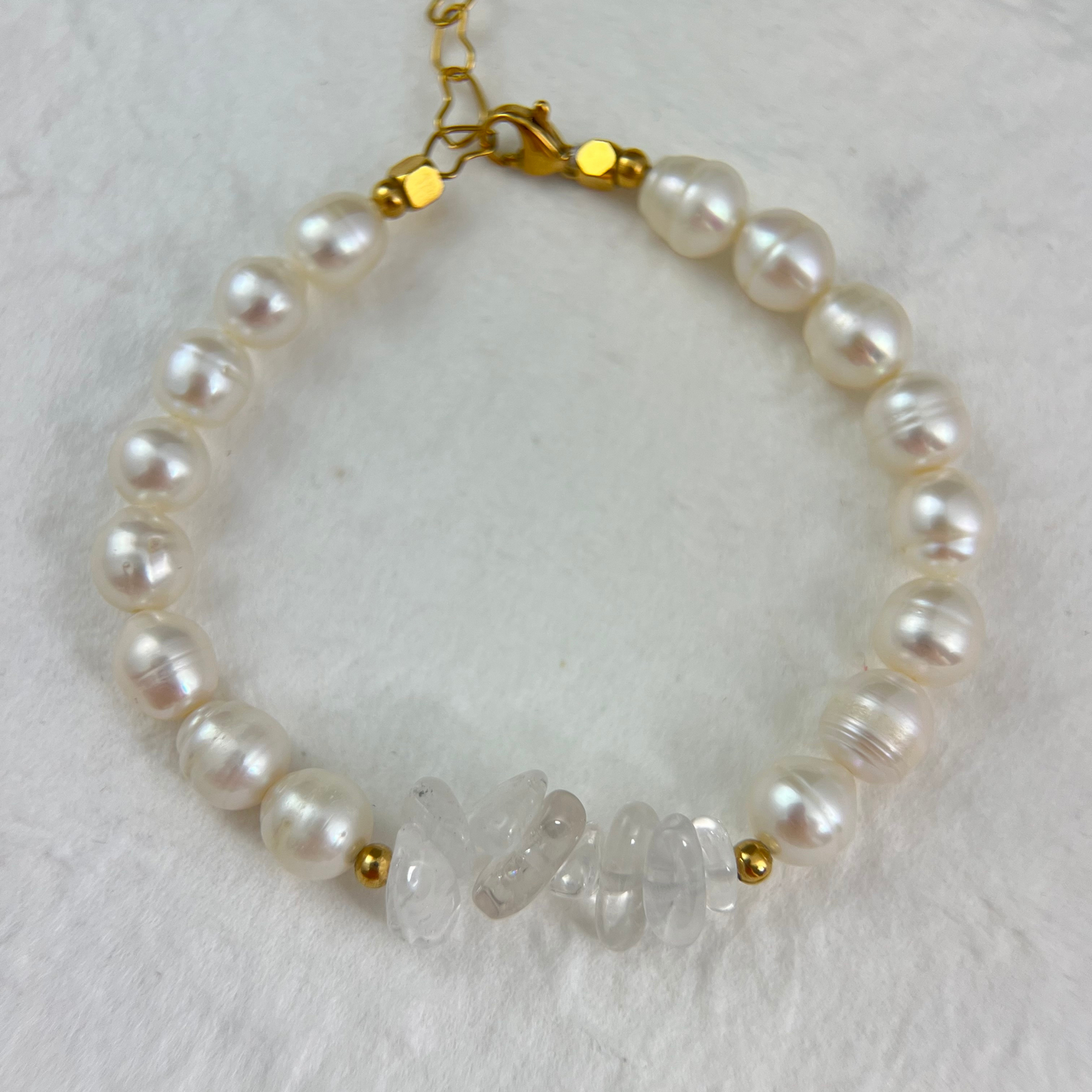 Natural Pearl Clear Quartz Bracelet