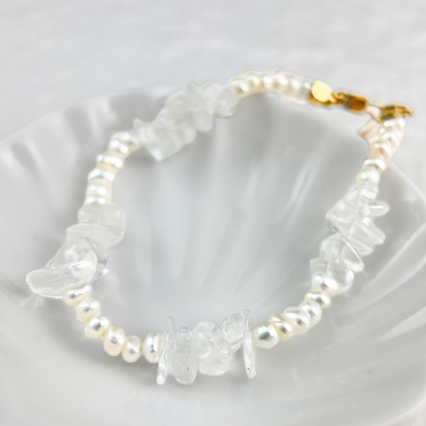 Natural Pearl Clear Quartz Bracelet