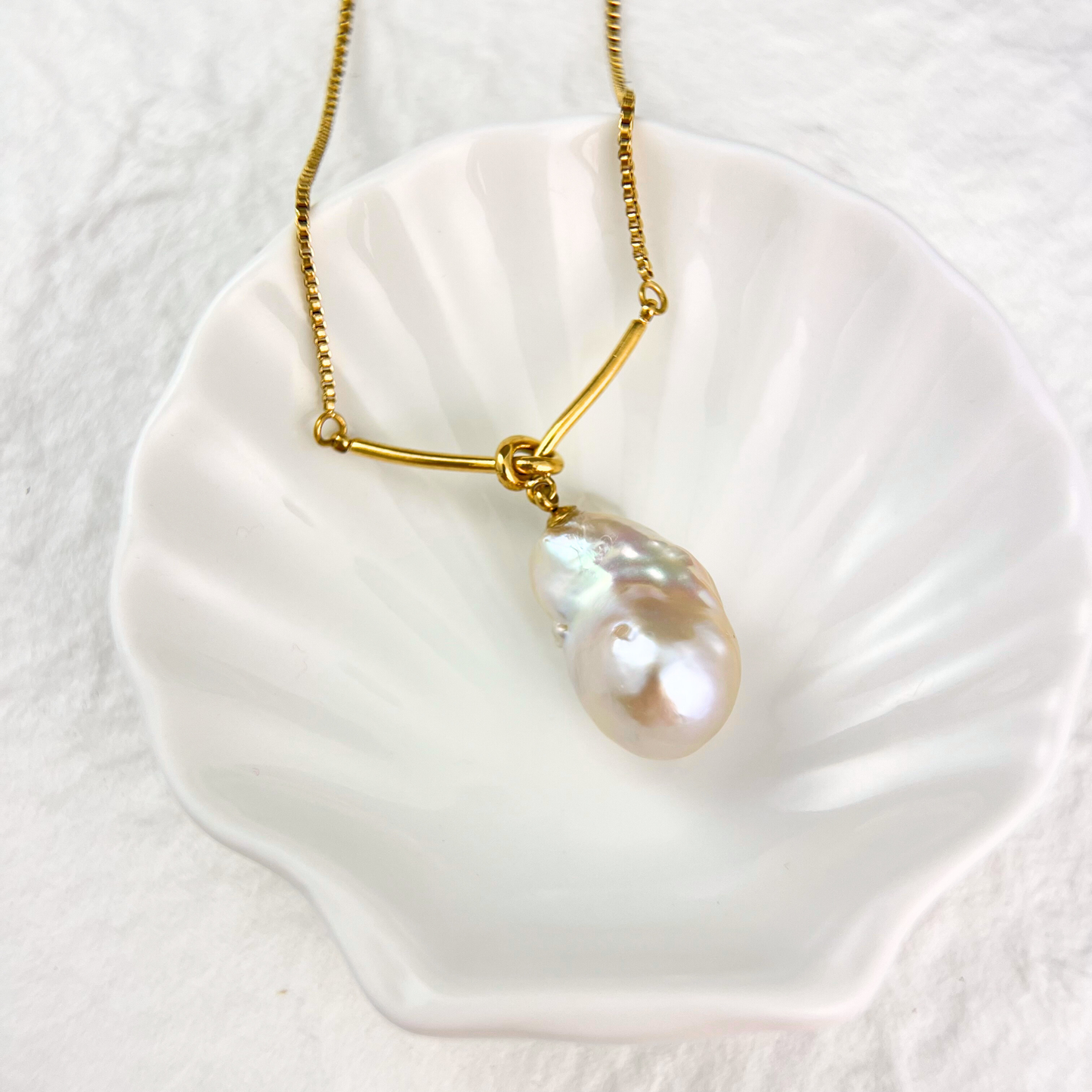 Fireball Natural Baroque Pearl Pendant Necklace