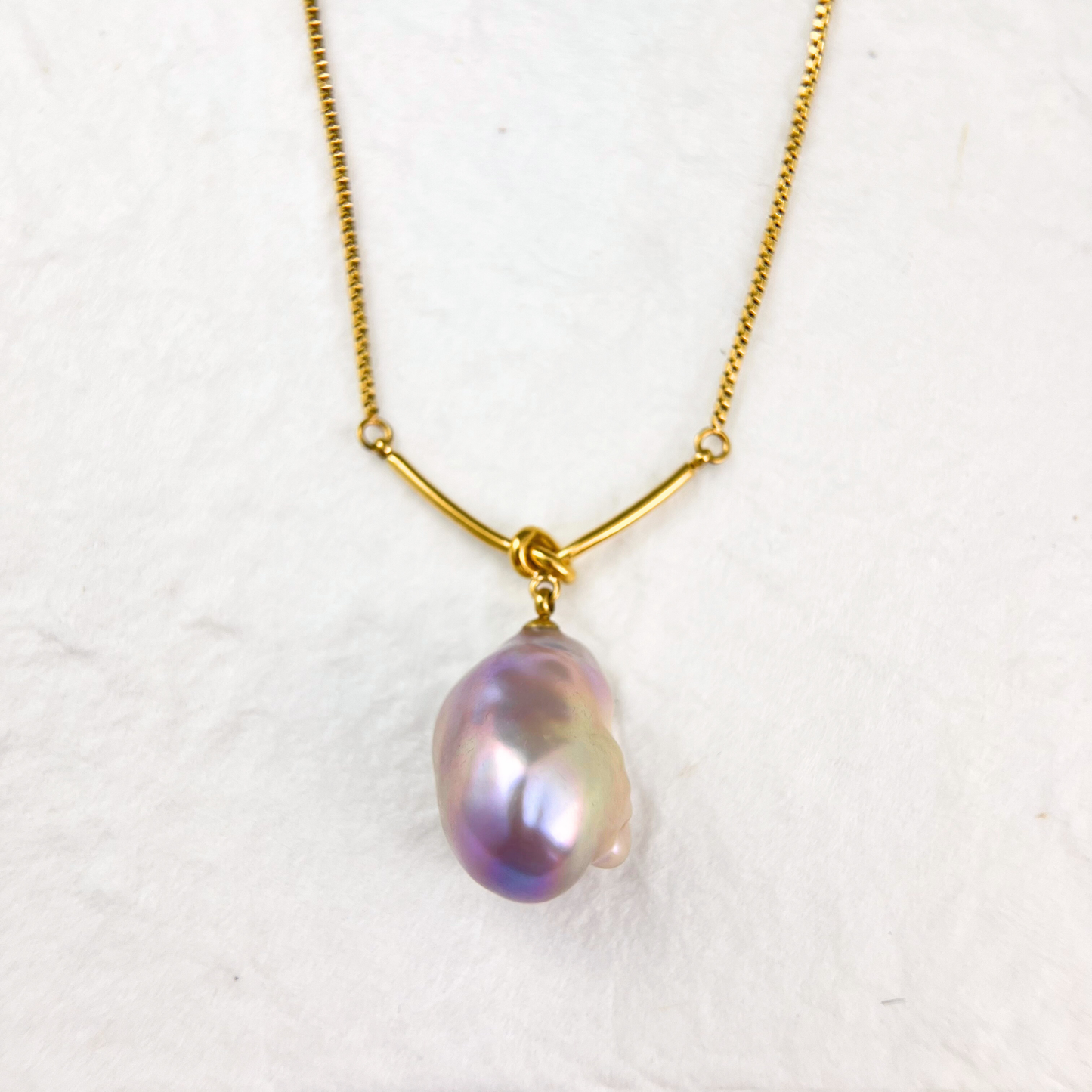 Fireball Natural Baroque Pearl Pendant Necklace