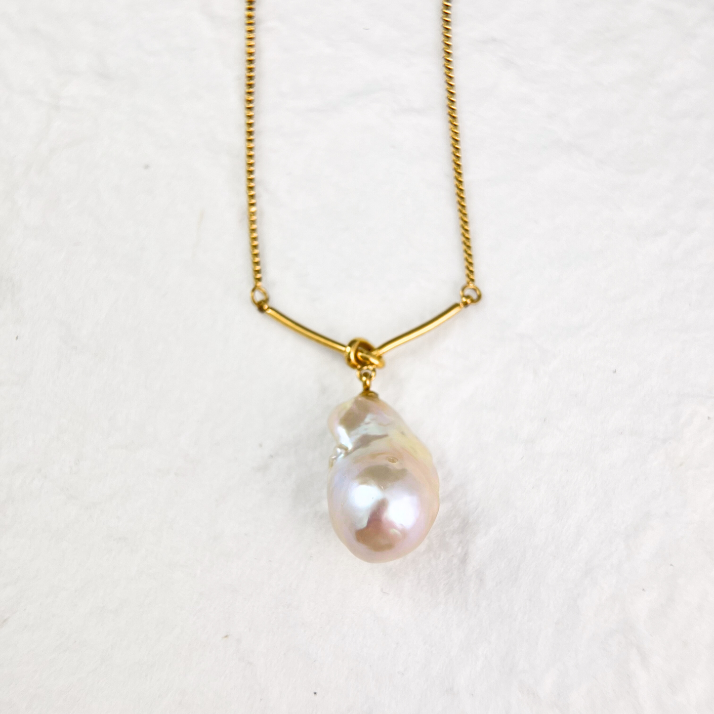 Fireball Natural Baroque Pearl Pendant Necklace