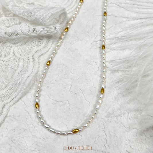 Natural Keshi Pearl Necklace / Top Grade