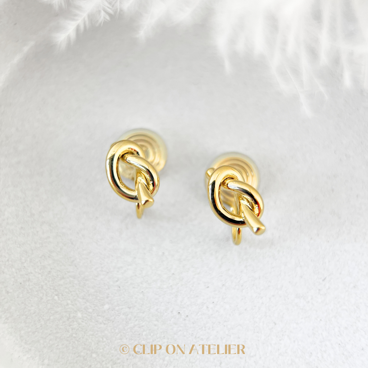 Chic Gold Knot Clip on Earrings