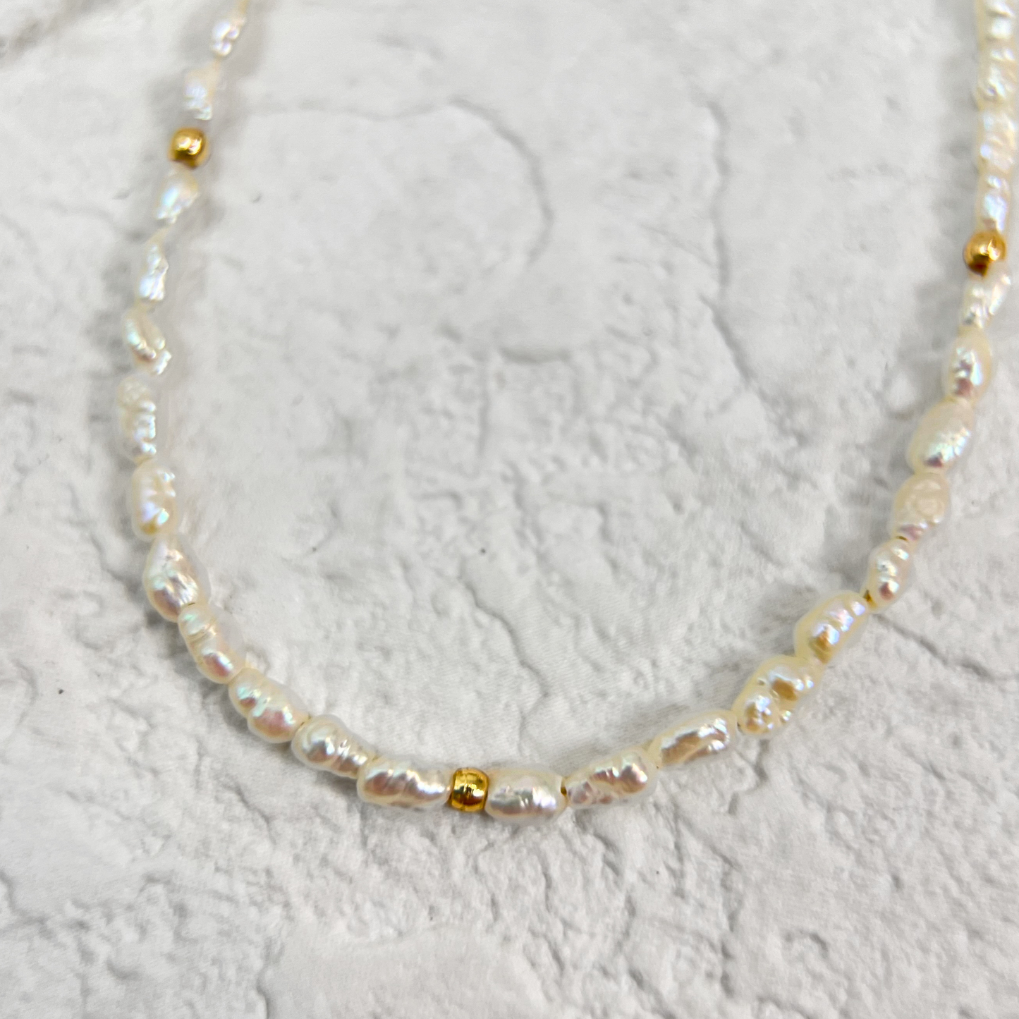 Minimalist Small Natural Keshi Pearl Necklace