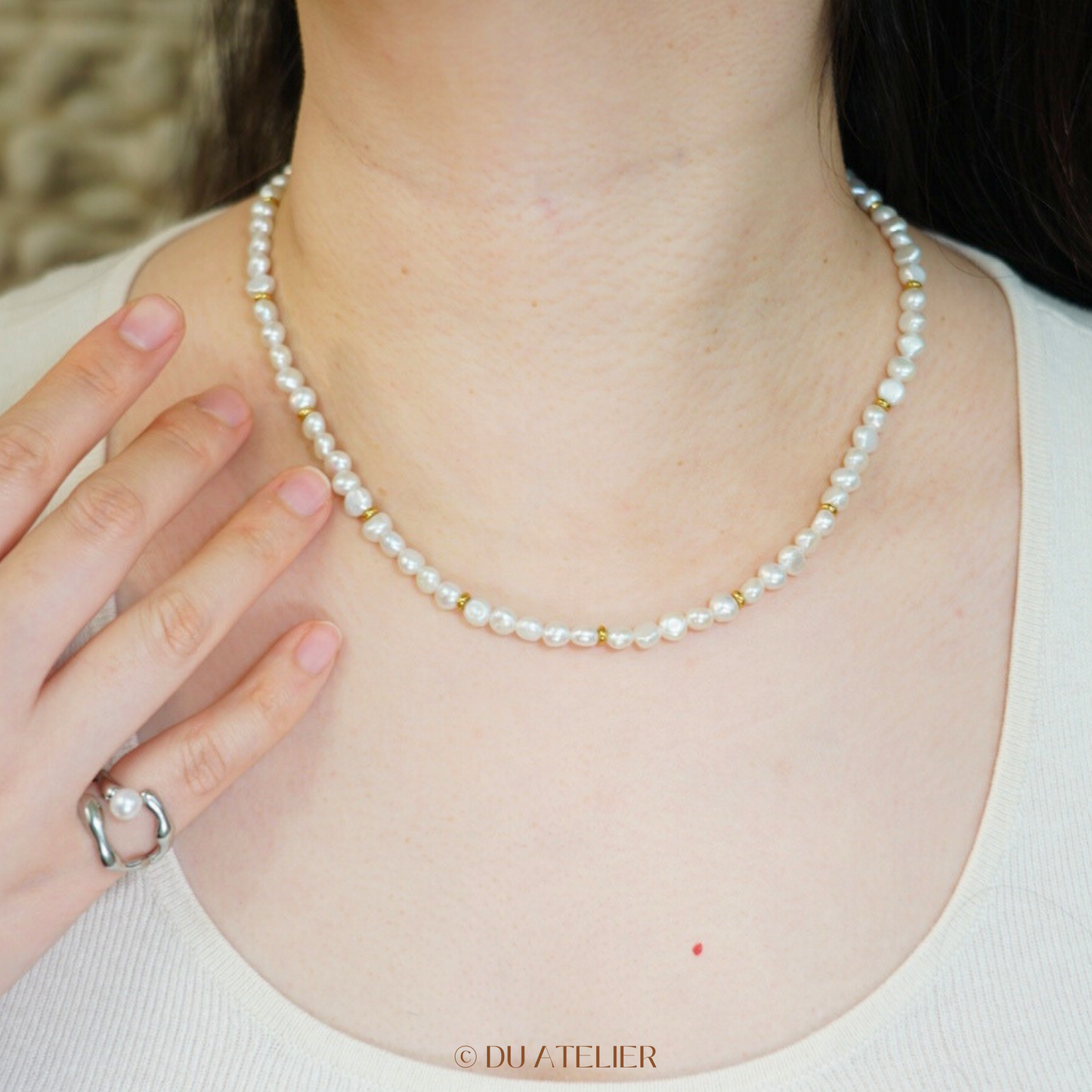 Minimalist Natural Pearl Necklace