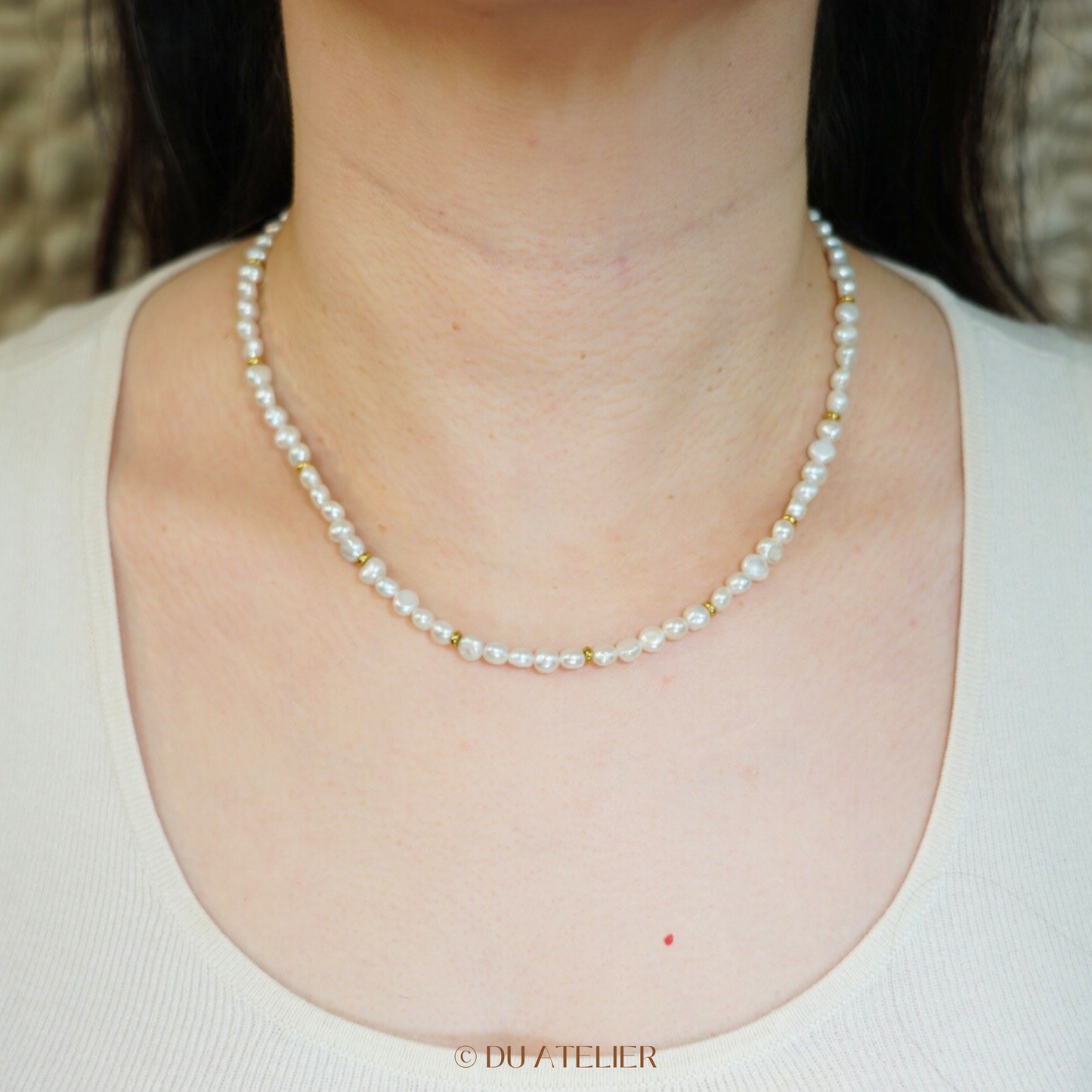 Minimalist Natural Pearl Necklace