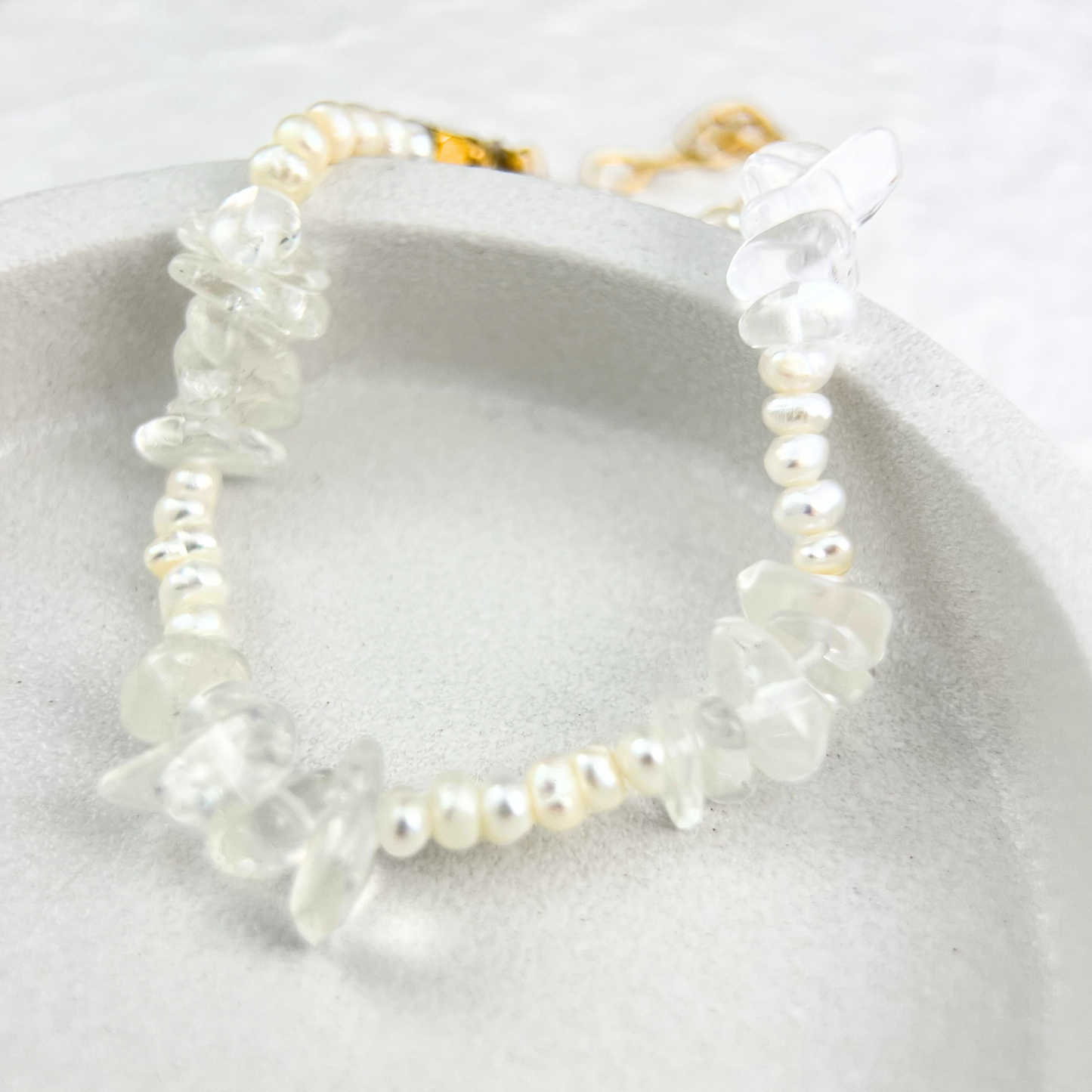 Natural Pearl Clear Quartz Bracelet