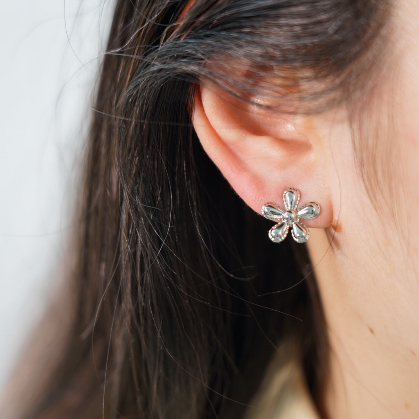 Dainty Flower Clip On Earrings | Gold & Silver