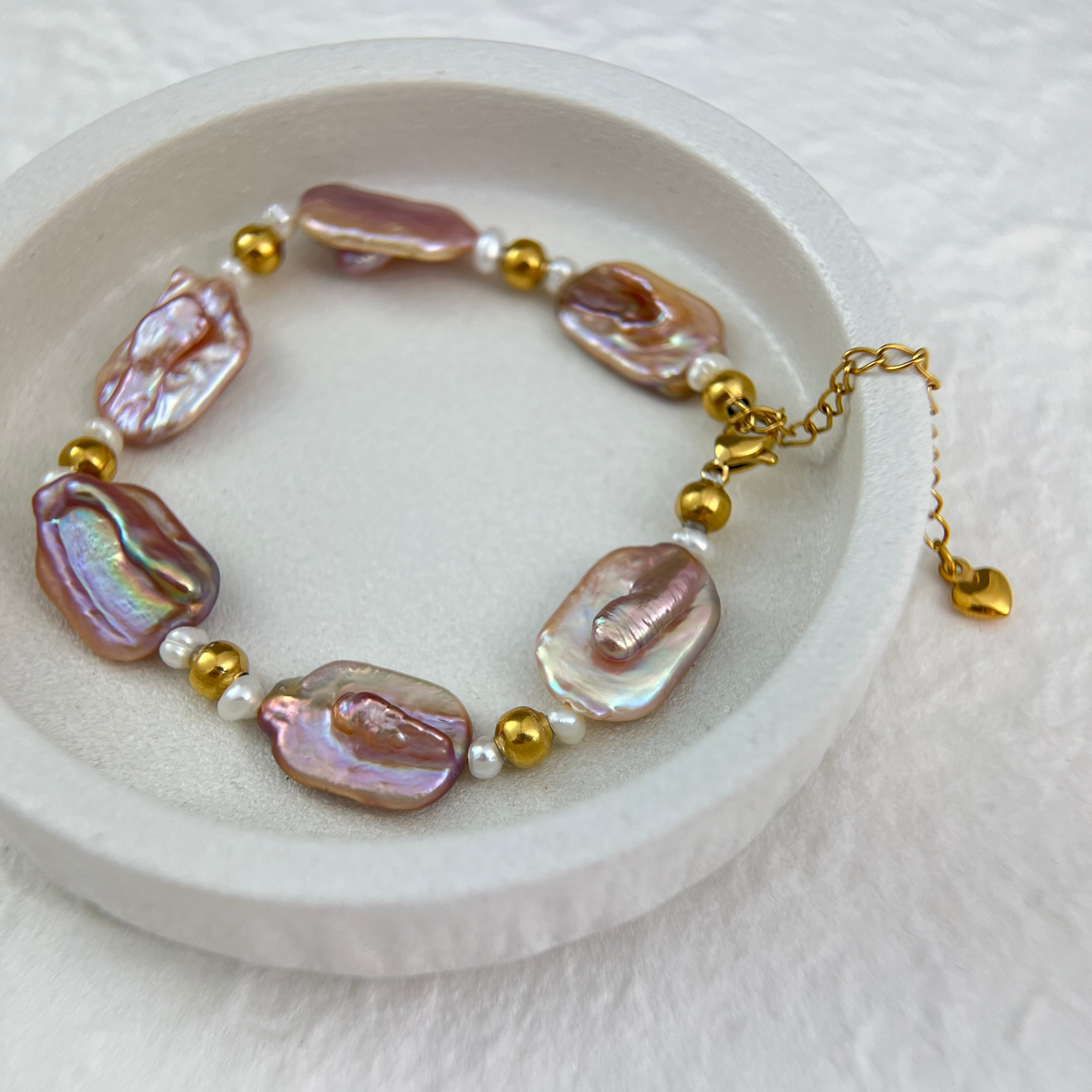 Natural Purple Baroque Pearl Bracelet