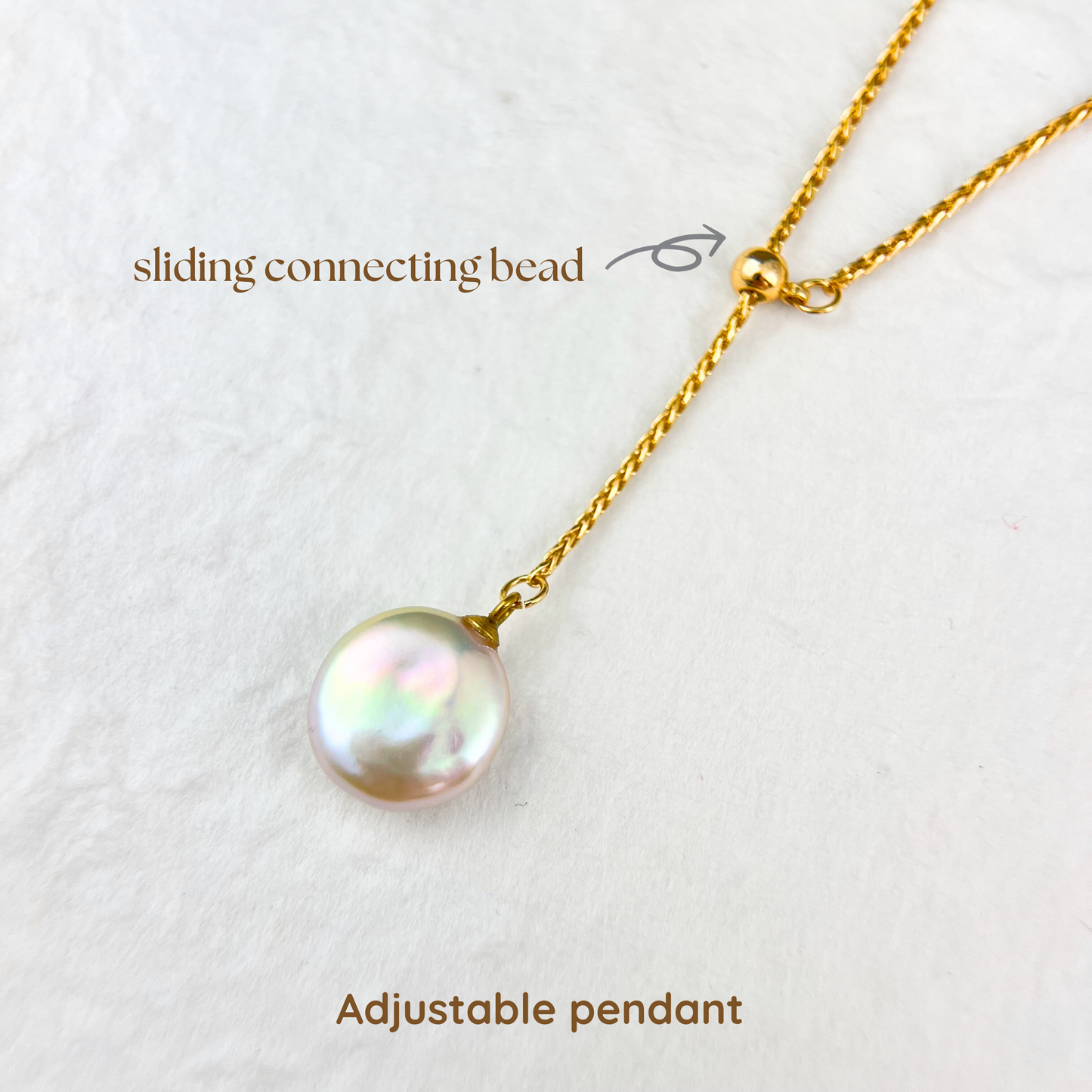 Coin Natural Baroque Pearl Y Shape Necklace