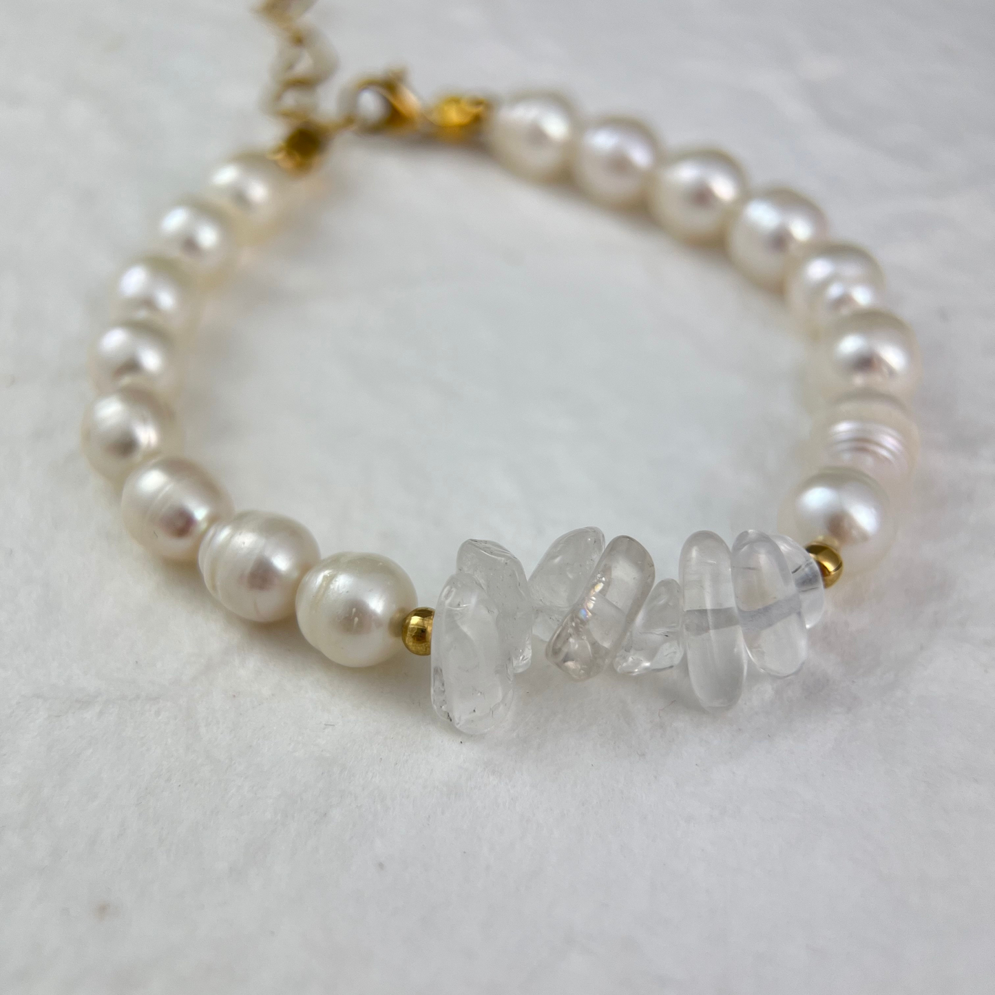 Natural Pearl Clear Quartz Bracelet