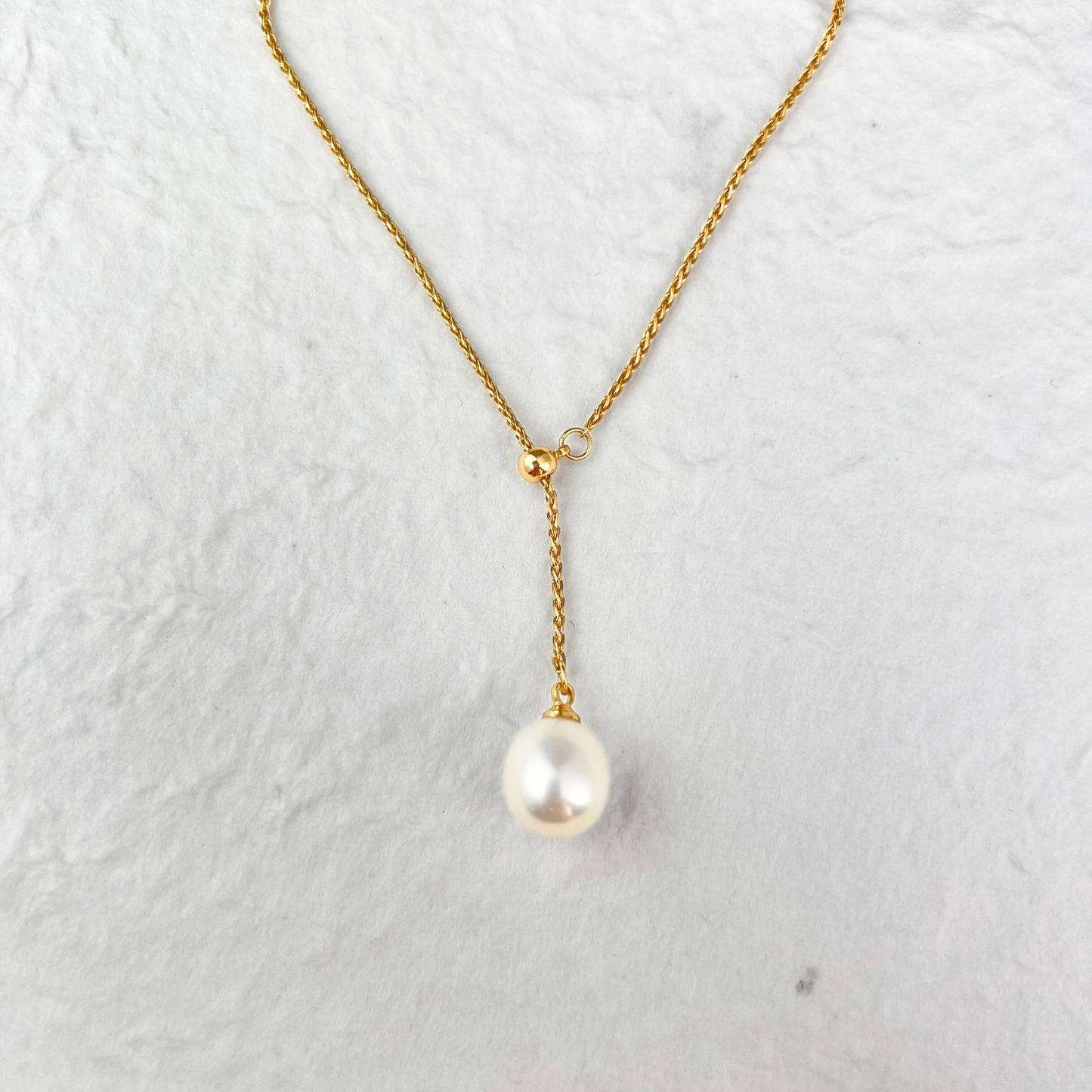 Large Tearop Baroque Pearl Y Shape Necklace