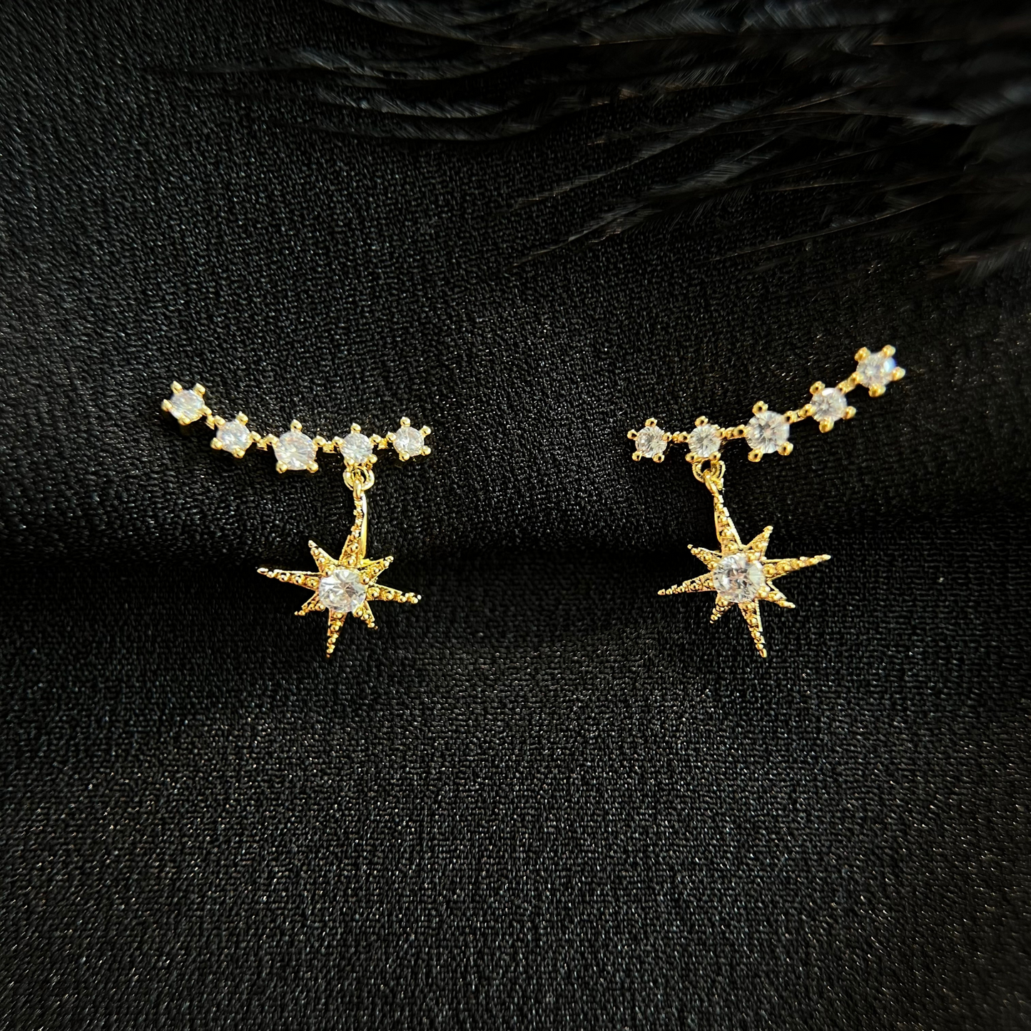 Stars Clip On Earrings, Gold