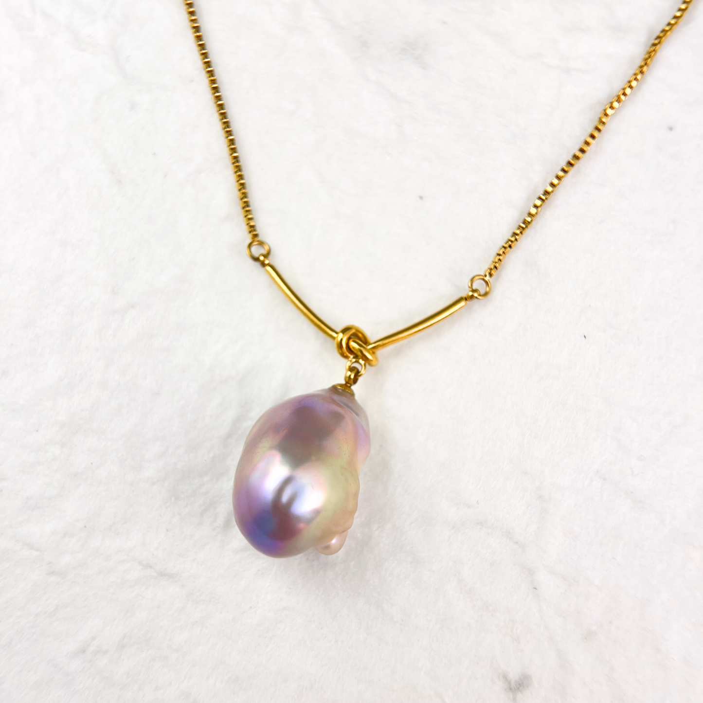 Fireball Natural Baroque Pearl Pendant Necklace