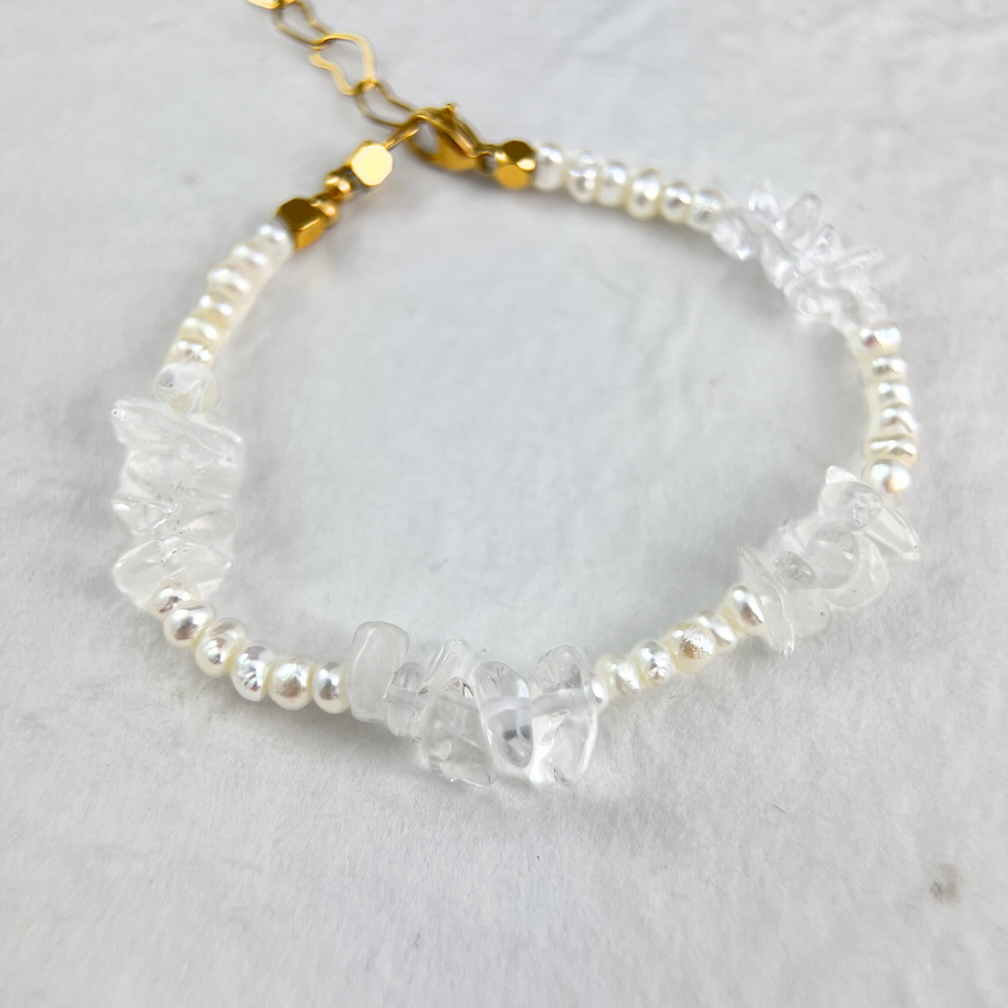 Natural Pearl Clear Quartz Bracelet