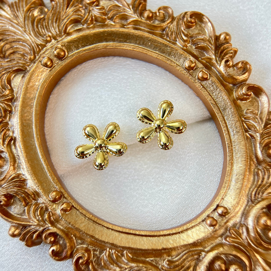 Dainty Flower Clip On Earrings | Gold & Silver