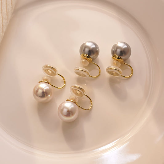 Minimalist Pearl Clip On Earrings