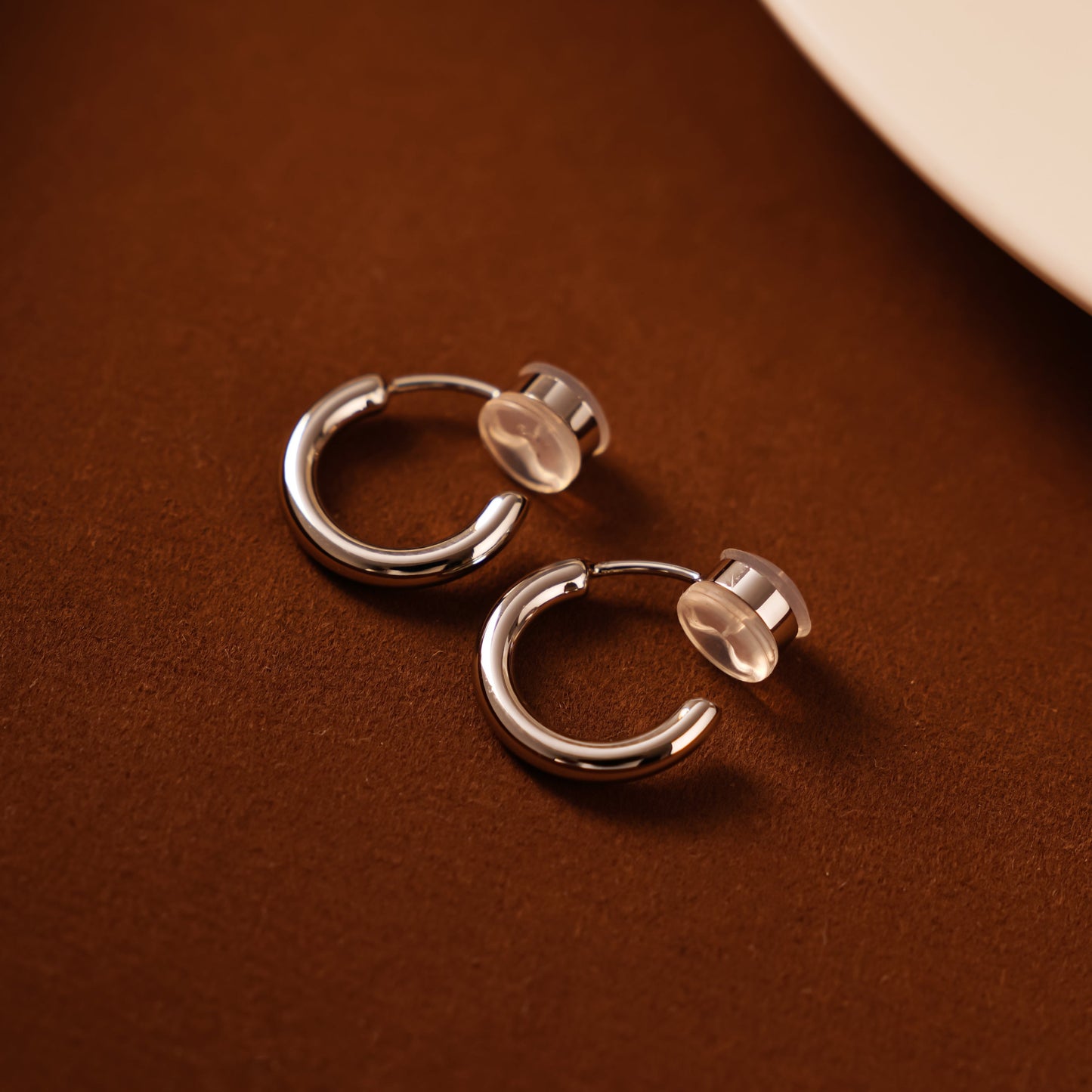 Minimalist Thin Huggie Clip On Earrings, Gold / Silver