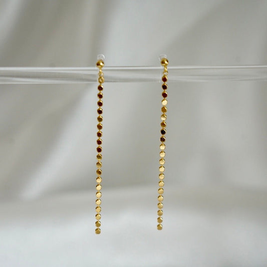 Gold Long Boho Minimalist Clip On Earrings